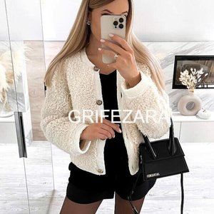 Massimo Dutti Cream Boucle Alpalca Wool Cardigan NWT FW2022 Size M